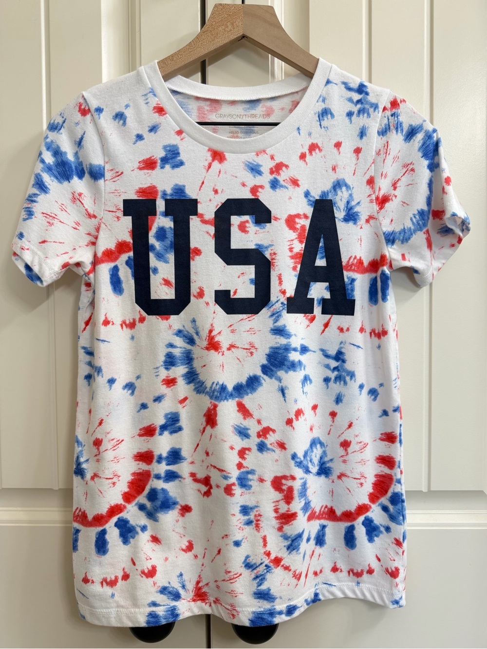Grayson Threads Womens USA Short Sleeve Tee in White, Size XS